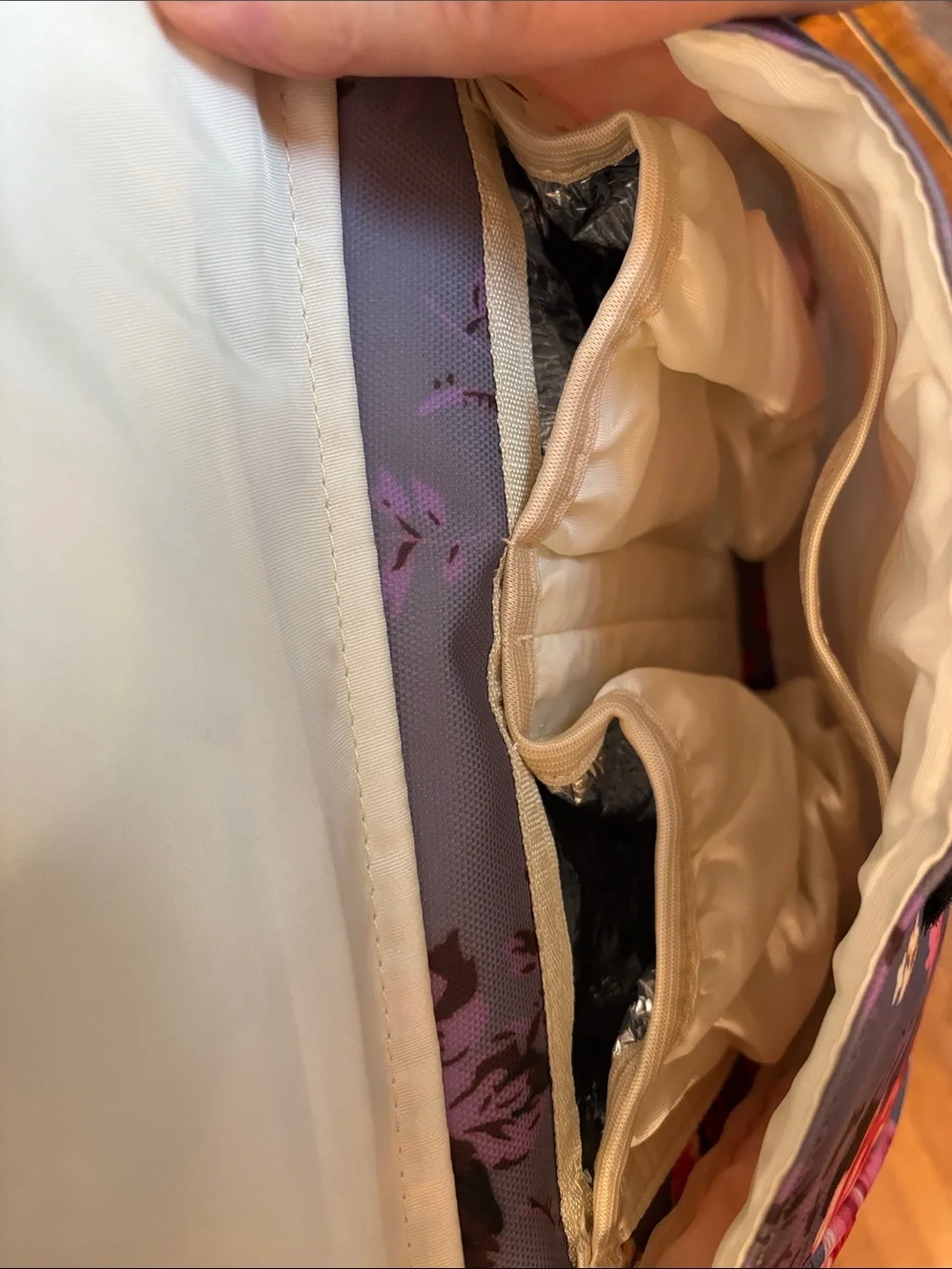Floral Print Women’s Tote Bag - Pink Roses on Gray - Unbranded